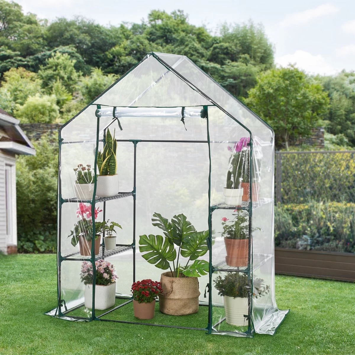 Broeikas / Tuinkas - 147 X 195 X 73 Cm - PVC Folie 5 Broeikas / Tuinkas - 147 X 195 X 73 Cm - PVC Folie - Afbeelding 5