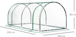 Tunnelkas - Tuinkas - Kweekkas - Broeikas - Kweektent - Kas - 200 X 100 X 80 Cm - Transparant -Tuin En Buiten 1200x593