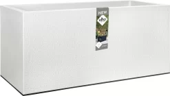 Elho Vivo Structure Finish Lang 90 - Plantenbak Voor Binnen & Buiten - Ø 88 X H 41 - Wit