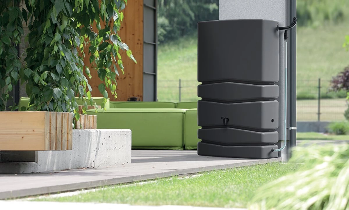 Prosperplast Regenton Aqua Tower 350 Liter - Antraciet 2 Prosperplast Regenton Aqua Tower 350 Liter - Antraciet - Afbeelding 2