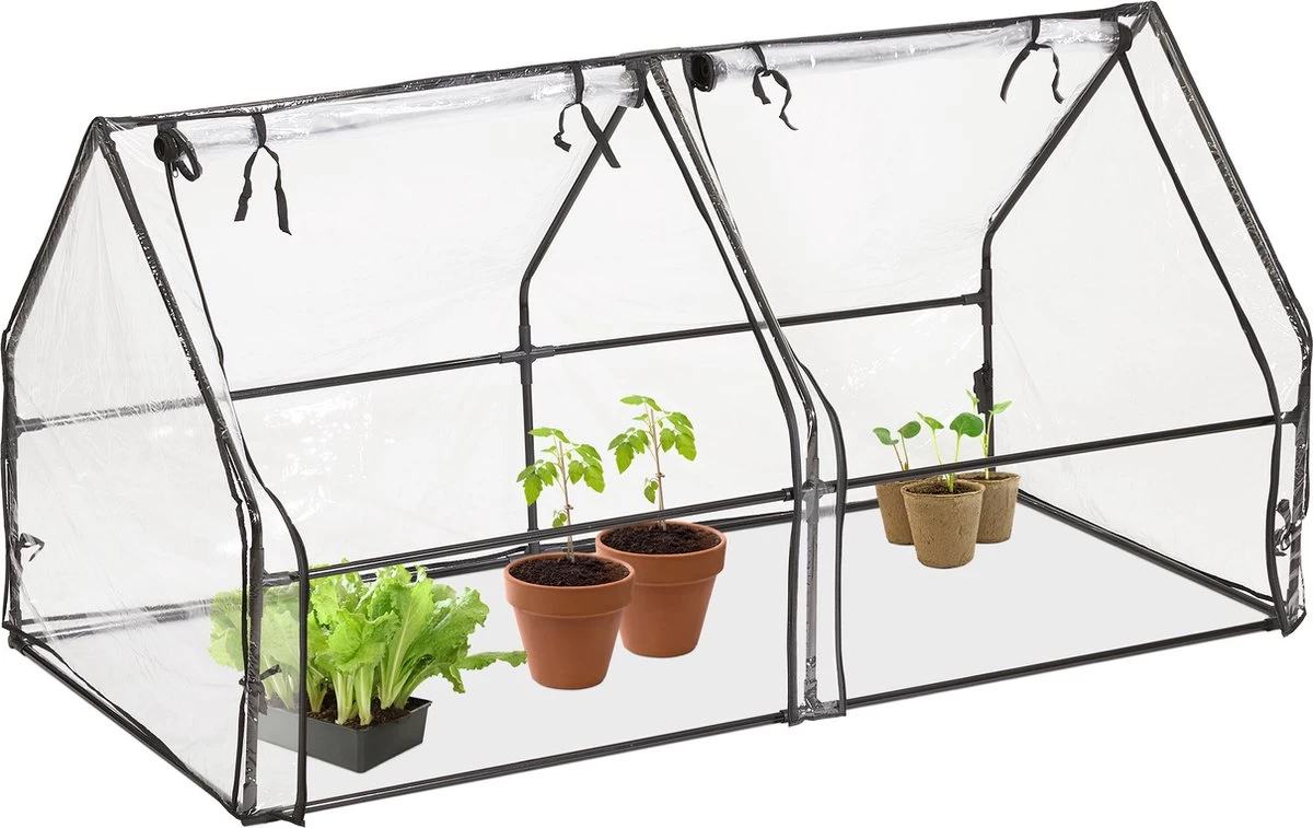 Relaxdays Kweekkas Pvc Met 2 Deuren - Lage Foliekas - Kleine Tuinkas - Plantenkas Tuin 1 Relaxdays Kweekkas Pvc Met 2 Deuren - Lage Foliekas - Kleine Tuinkas - Plantenkas Tuin