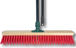 MAUS Classic Bezem Buiten 60cm - Harde PVC Straatbezem Van Hout Met Steel - Made In EU -zeer Robuust