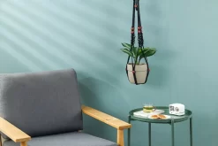 4 Stuks Zwarte Macrame Plantenhangers - Boho Handgeweven Katoen Hangpot Voor Binnen/Buiten - Hangende Bloempot Met Kralen - Macramé Touw/Koord Hangplant Houder - Bohemian Wandhanger Decoratie - Plant Hanger - Verticale Tuin Bloempothouder Planthanger -Tuin En Buiten 1200x800 86