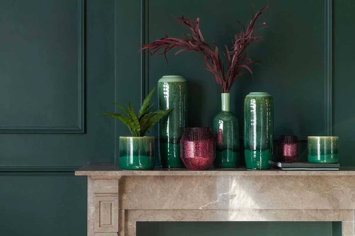 J-Line Bloempot Elise Keramiek Groen Large 2 J-Line Bloempot Elise Keramiek Groen Large - Afbeelding 2