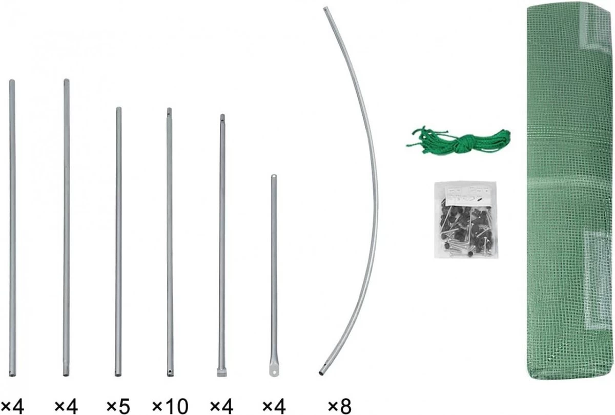 Kas 300x200x190 Cm, Foliekas Wintervast, Tomatenhuis Met Deur 6 Ramen 4 Kas 300x200x190 Cm, Foliekas Wintervast, Tomatenhuis Met Deur 6 Ramen - Afbeelding 4