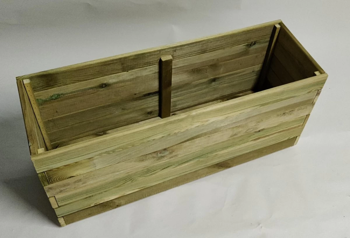 Plantenbak Bloembak Balkonbak Grenen Hout Geïmpregneerd 98x33x43cm - Handgemaakt - Duurzaam - Zwaar 3 Plantenbak Bloembak Balkonbak Grenen Hout Geïmpregneerd 98x33x43cm - Handgemaakt - Duurzaam - Zwaar - Afbeelding 3