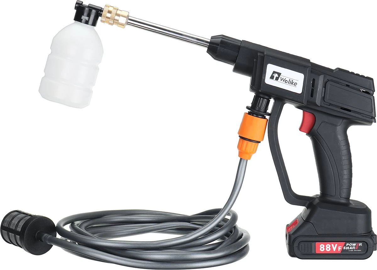 Merkloos Elektrische Accu-Hogedrukreiniger - 20Bar - Multifunctioneel Mondstuk - Draagbaar Oplaadbaar Snoerloos - Reinigingsspuitpistool - Met Rijke Accessoires - Voor Makita 18V-batterij - Voor Auto, Tuin, Terras, Raam (Zwart) 7 Merkloos Elektrische Accu-Hogedrukreiniger - 20Bar - Multifunctioneel Mondstuk - Draagbaar Oplaadbaar Snoerloos - Reinigingsspuitpistool - Met Rijke Accessoires - Voor Makita 18V-batterij - Voor Auto, Tuin, Terras, Raam (Zwart) - Afbeelding 7