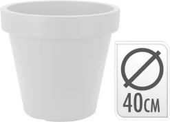 Relaxwonen - Bloempot Classic 40 Cm Kunststof Wit -Tuin En Buiten 1200x860