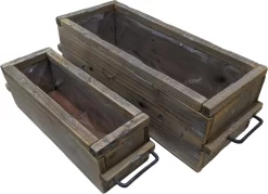 Plantenbakken Voor Buiten En Binnen – 2 Houten Planten Bakken Rechthoek | GerichteKeuze