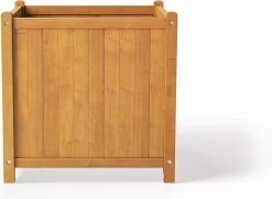 Houten Plantenbak Met Wieltjes 50x50 - Geolied Duurzaam FSC Acaciahout – Bloembak Buiten - Plantenbakken Buiten - Perfecthomeshop -Tuin En Buiten 1200x878