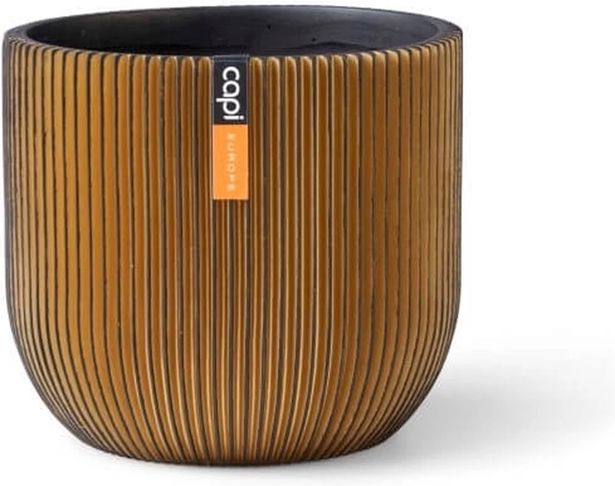 Capi Europe - Bloempot Bol Groove XL - 33x35 - Goud - Bloempot Voor Binnen - Opening ⌀28 - GVGB932 7 Capi Europe - Bloempot Bol Groove XL - 33x35 - Goud - Bloempot Voor Binnen - Opening ⌀28 - GVGB932 - Afbeelding 7