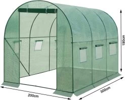 Kas 300x200x190 Cm, Foliekas Wintervast, Tomatenhuis Met Deur 6 Ramen 17 Kas 300x200x190 Cm, Foliekas Wintervast, Tomatenhuis Met Deur 6 Ramen -Tuin En Buiten 1200x964