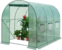 Kas 300x200x190 Cm, Foliekas Wintervast, Tomatenhuis Met Deur 6 Ramen