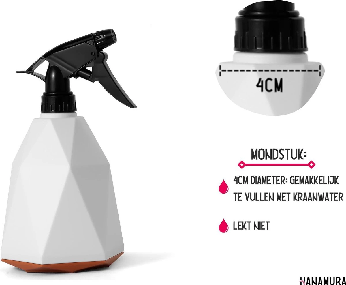 Hanamura Plantenspuit – Sprayflacon – Waterverstuiver – Wit – 600ml 3 Hanamura Plantenspuit – Sprayflacon – Waterverstuiver – Wit – 600ml - Afbeelding 3