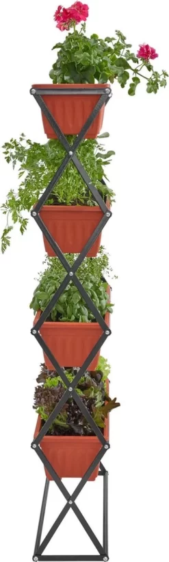 Tectake - Verticaal Plantenrek Met 4 Bakken - 403445 -Tuin En Buiten 362x1200