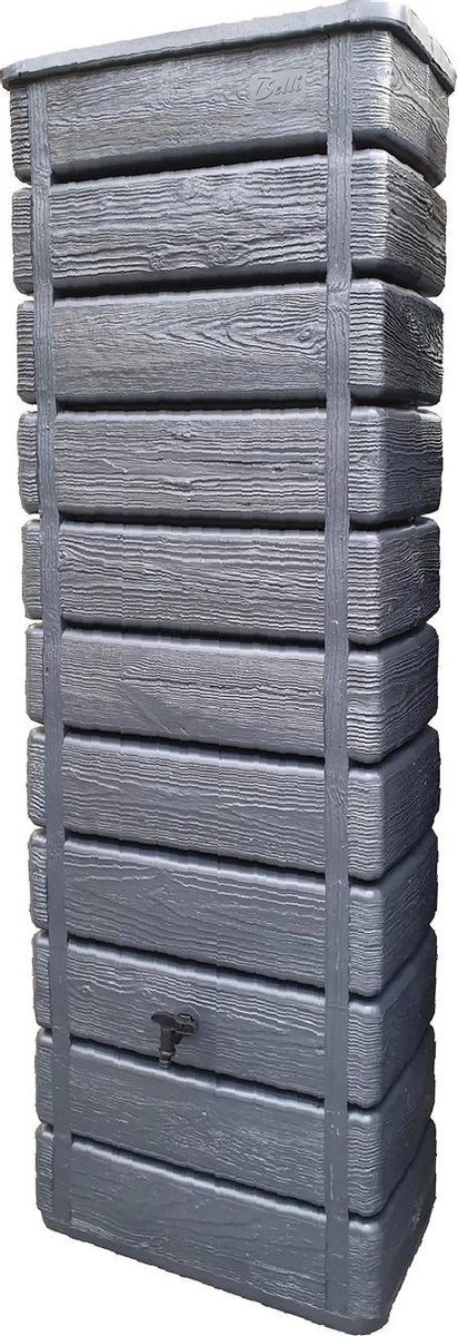 Regenton Muurtank, Grandval 300L, Antraciet Kunststof, Imitatiehout, Met Gootaansluitset Inbegrepen 1 Regenton Muurtank, Grandval 300L, Antraciet Kunststof, Imitatiehout, Met Gootaansluitset Inbegrepen