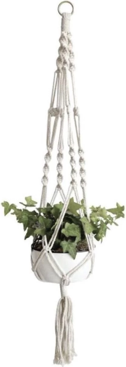 Merkloos Plantenhanger Macramé - Luxe Gevlochten Touw Katoen - 1 Stuk - Plantenpot Ophangen - Planthanger 1 Merkloos Plantenhanger Macramé - Luxe Gevlochten Touw Katoen - 1 Stuk - Plantenpot Ophangen - Planthanger