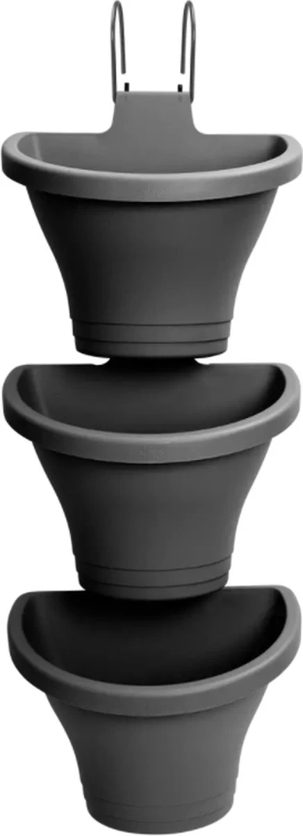 Elho Corsica Vertical Forest 24 - Bloempot Voor Balkonbuiten - Ø 26.7 X H 29.7 Cm - Zwart/Antraciet 16 Elho Corsica Vertical Forest 24 - Bloempot Voor Balkonbuiten - Ø 26.7 X H 29.7 Cm - Zwart/Antraciet - Afbeelding 16