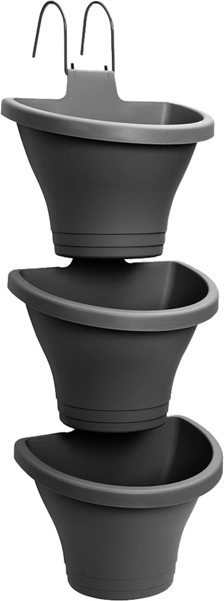 Elho Corsica Vertical Forest 24 - Bloempot Voor Balkonbuiten - Ø 26.7 X H 29.7 Cm - Zwart/Antraciet 13 Elho Corsica Vertical Forest 24 - Bloempot Voor Balkonbuiten - Ø 26.7 X H 29.7 Cm - Zwart/Antraciet - Afbeelding 13