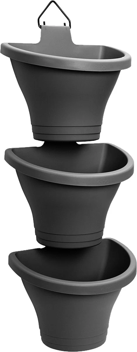 Elho Corsica Vertical Forest 24 - Bloempot Voor Balkonbuiten - Ø 26.7 X H 29.7 Cm - Zwart/Antraciet 14 Elho Corsica Vertical Forest 24 - Bloempot Voor Balkonbuiten - Ø 26.7 X H 29.7 Cm - Zwart/Antraciet - Afbeelding 14