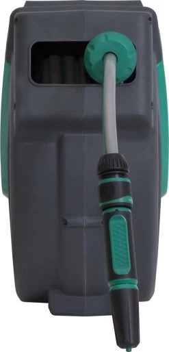 VONROC Automatische Slanghaspel – Incl. 25m Tuinslang, Aansluitslang, Spuitstuk, Koppelingen & Kraanaansluiting -Tuin En Buiten 577x1200