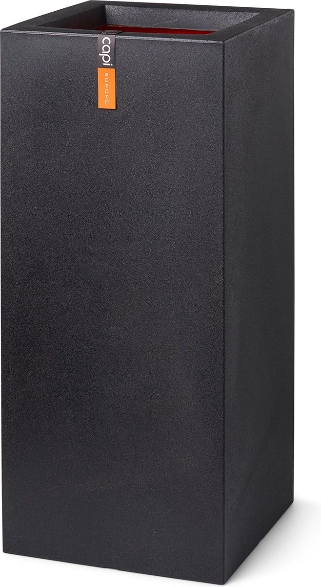 Capi Europe - Bloempot Rechthoek Smooth NL - 36x36x79 - Zwart - Voor Binnen En Buiten - KBL952 1 Capi Europe - Bloempot Rechthoek Smooth NL - 36x36x79 - Zwart - Voor Binnen En Buiten - KBL952