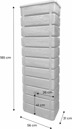Regenton Muurtank, Grandval 300L, Antraciet Kunststof, Imitatiehout, Met Gootaansluitset Inbegrepen 9 Regenton Muurtank, Grandval 300L, Antraciet Kunststof, Imitatiehout, Met Gootaansluitset Inbegrepen -Tuin En Buiten 669x1200