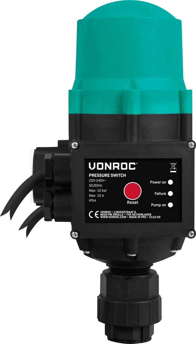 VONROC Hydrofoorpomp / Automatische Pomp - 1000W - 3500l/h - Met Drukschakelaar - Droogloopbeveiliging - Voor Besproeien En Huishoudwater 5 VONROC Hydrofoorpomp / Automatische Pomp - 1000W - 3500l/h - Met Drukschakelaar - Droogloopbeveiliging - Voor Besproeien En Huishoudwater - Afbeelding 5