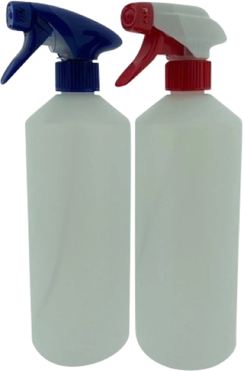 Set Van 2 Lege Sprayflacons 750ml | Professionele Afsluitbare Spraykop | 1 Rode - 1 Blauwe Spraykop | Navulbaar 1 Set Van 2 Lege Sprayflacons 750ml | Professionele Afsluitbare Spraykop | 1 Rode - 1 Blauwe Spraykop | Navulbaar