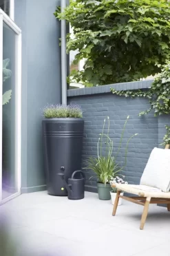 Elho Green Basics Regenton - Regenton - Living Black - Buiten - 200 Liter -Tuin En Buiten 797x1200