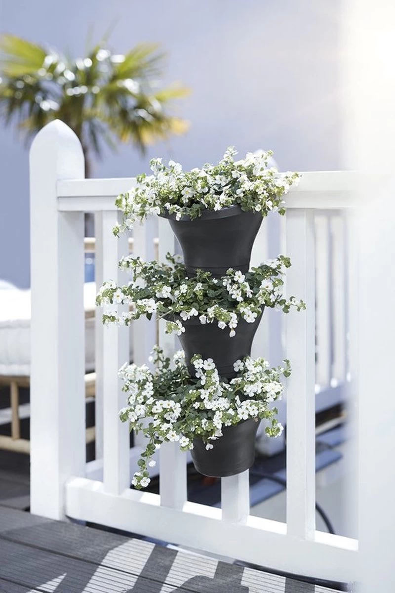 Elho Corsica Vertical Forest 24 - Bloempot Voor Balkonbuiten - Ø 26.7 X H 29.7 Cm - Zwart/Antraciet 11 Elho Corsica Vertical Forest 24 - Bloempot Voor Balkonbuiten - Ø 26.7 X H 29.7 Cm - Zwart/Antraciet - Afbeelding 11