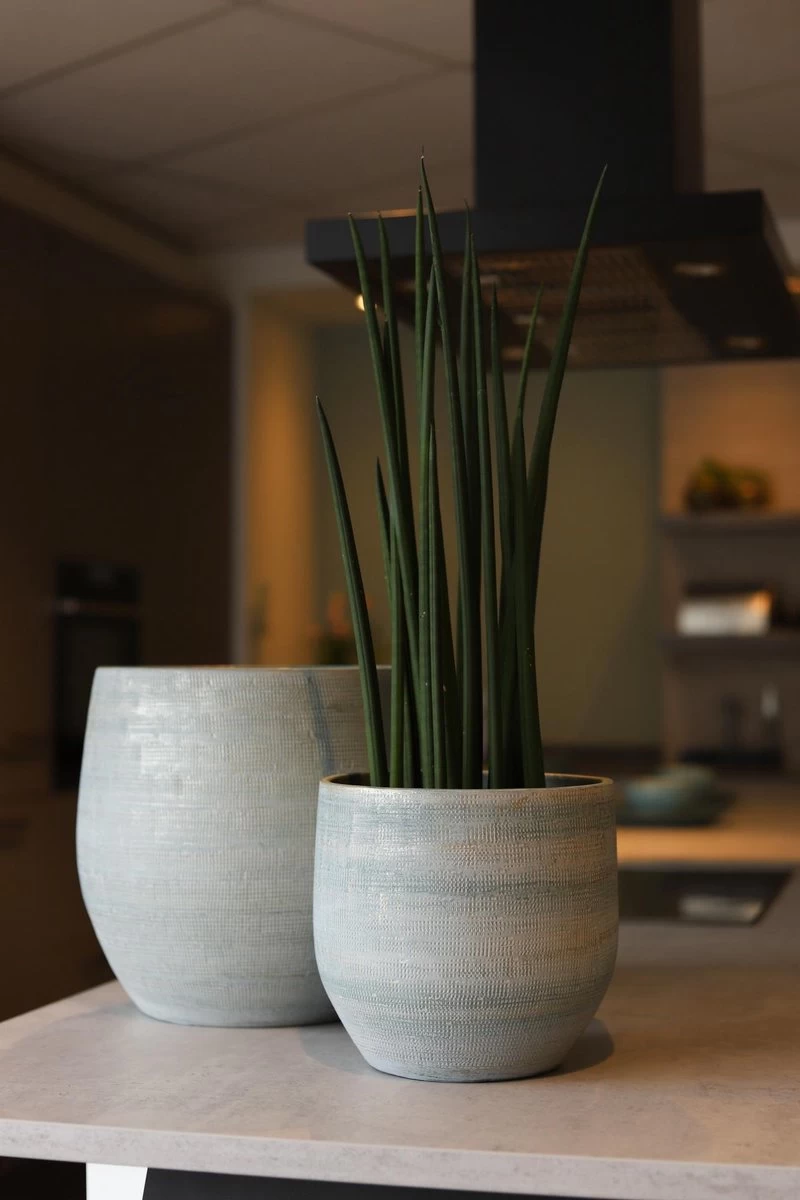 Tokio Bloempot Blauw Aqua D28 X H26 Cm - Nieuwe Collectie 2 Tokio Bloempot Blauw Aqua D28 X H26 Cm - Nieuwe Collectie - Afbeelding 2