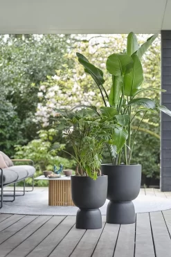 Elho Pure Coupe 41 - Bloempot Voor Binnen & Buiten - Ø 41.3 X H 57.9 Cm - Zwart/Zwart -Tuin En Buiten 800x1200 76