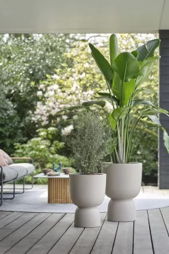 Elho Pure Coupe 41 - Bloempot Voor Binnen & Buiten - Ø 41.3 X H 57.9 Cm - Beige/Balanced Beige -Tuin En Buiten 800x1200 85