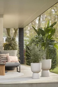 Elho Pure Coupe 41 - Bloempot Voor Binnen & Buiten - Ø 41.3 X H 57.9 Cm - Beige/Balanced Beige -Tuin En Buiten 800x1200 87