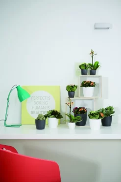 Elho Brussels Rond Mini 7 - Bloempot Voor Binnen - Ø 6.7 X H 6.0 Cm - Zwart/Antraciet