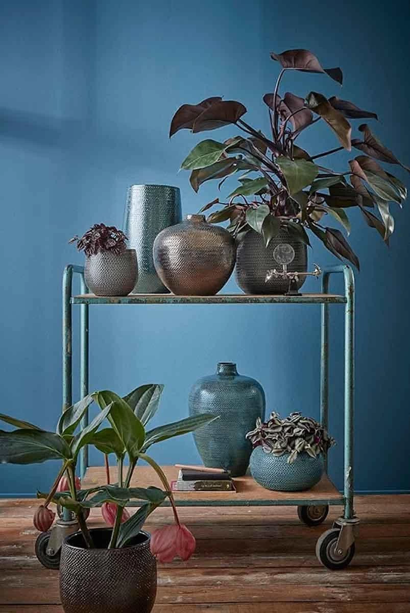 Mica Decorations Gabriel Bloempot - H20 X Ø25 Cm - Keramiek - Blauw 9 Mica Decorations Gabriel Bloempot - H20 X Ø25 Cm - Keramiek - Blauw - Afbeelding 9