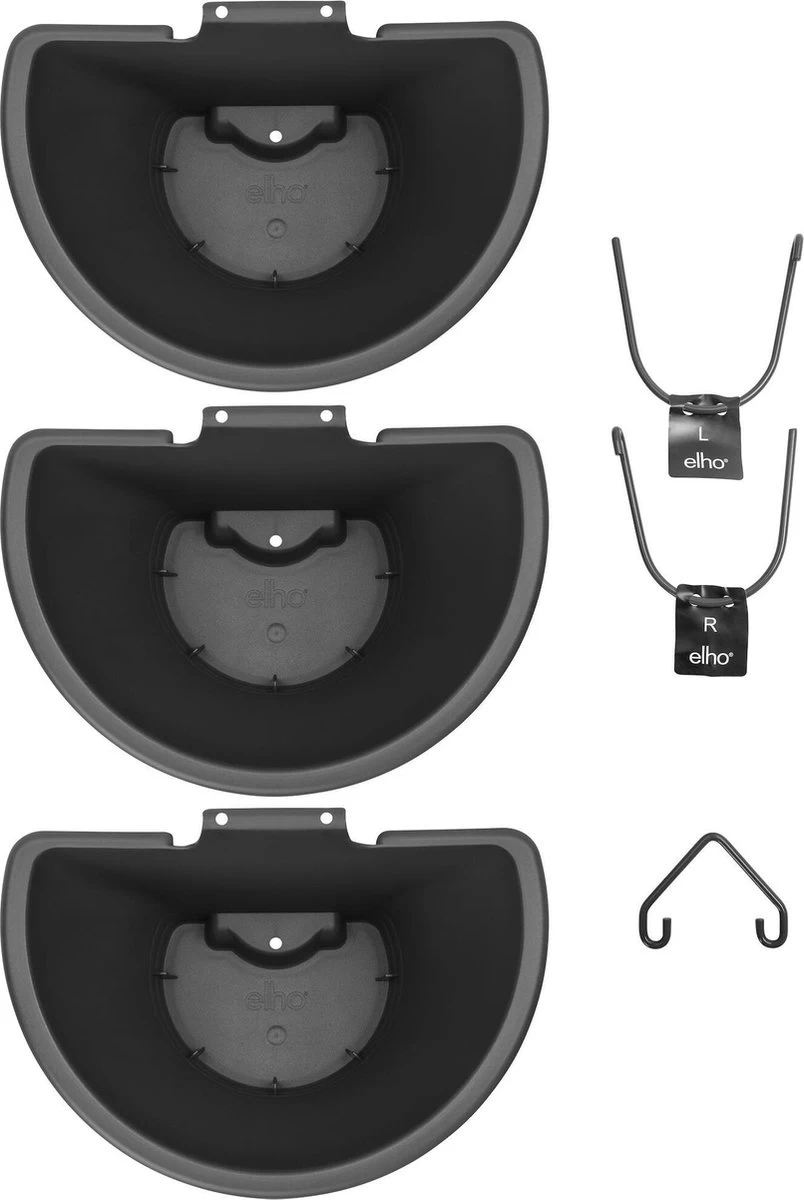 Elho Corsica Vertical Forest 24 - Bloempot Voor Balkonbuiten - Ø 26.7 X H 29.7 Cm - Zwart/Antraciet 3 Elho Corsica Vertical Forest 24 - Bloempot Voor Balkonbuiten - Ø 26.7 X H 29.7 Cm - Zwart/Antraciet - Afbeelding 3