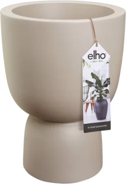 Elho Pure Coupe 41 - Bloempot Voor Binnen & Buiten - Ø 41.3 X H 57.9 Cm - Beige/Balanced Beige -Tuin En Buiten 820x1200 4
