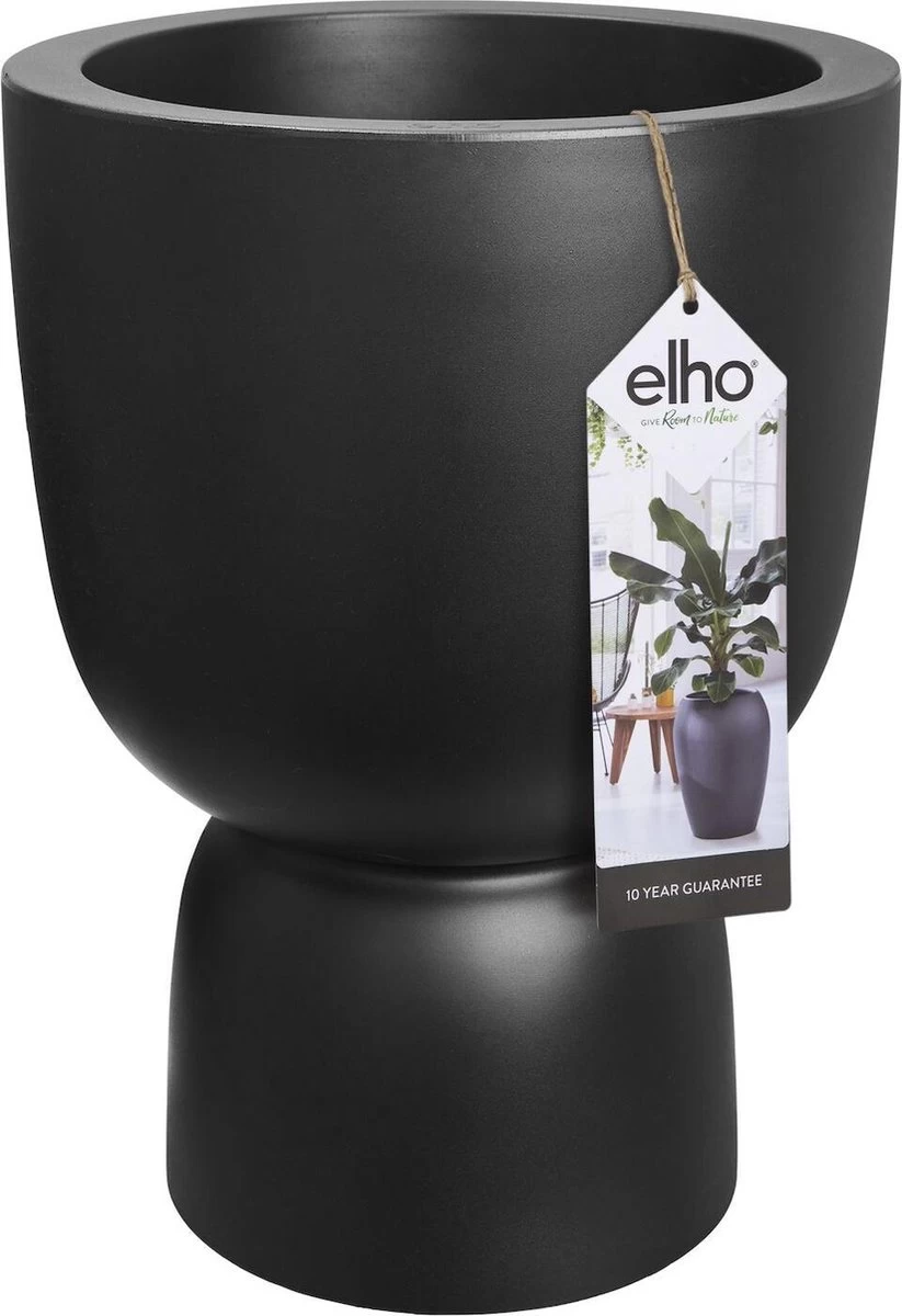 Elho Pure Coupe 35 - Bloempot Voor Binnen & Buiten - Ø 34.9 X H 49.0 Cm - Zwart/Zwart 1 Elho Pure Coupe 35 - Bloempot Voor Binnen & Buiten - Ø 34.9 X H 49.0 Cm - Zwart/Zwart
