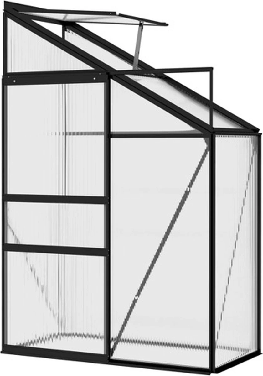 VidaXL Broeikas 1,38 M² Aluminium Antracietkleurig 4 VidaXL Broeikas 1,38 M² Aluminium Antracietkleurig - Afbeelding 4