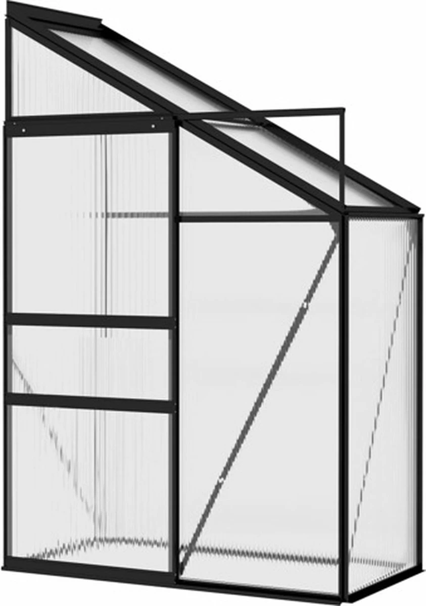 VidaXL Broeikas 1,38 M² Aluminium Antracietkleurig 1 VidaXL Broeikas 1,38 M² Aluminium Antracietkleurig