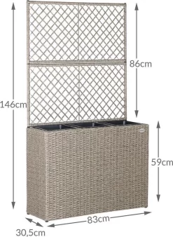 Casaria Polyrattan Bloembak – 3 Bakken Klimophek - Crème -Tuin En Buiten 876x1200 1