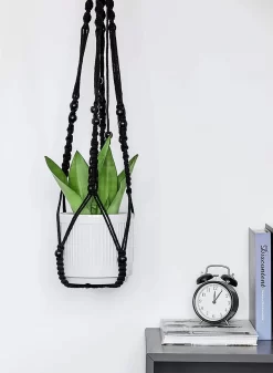 4 Stuks Luxe Macrame Plantenhangers - Boho Handgeweven Katoen Hangpot Voor Binnen/Buiten - Hangende Bloempot Met Kralen - Macramé Touw/Koord Hangplant Houder - Bohemian Wandhanger Decoratie - Plant Hanger - Verticale Tuin Bloempothouder Planthanger -Tuin En Buiten 880x1200 3