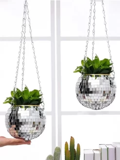 Discobal Hangplant - Bloempot - Hangplant - Disco - Discobal - Spiegel - Zilver - Hangpot - Glitter - Planten In Bak - Hangend - Staand -Tuin En Buiten 901x1200 4