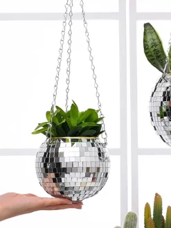 Discobal Hangplant - Bloempot - Hangplant - Disco - Discobal - Spiegel - Zilver - Hangpot - Glitter - Planten In Bak - Hangend - Staand -Tuin En Buiten 901x1200 5