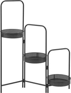 Plantenstandaard Vrasene Metaal 75x68x20 Cm Zwart -Tuin En Buiten 914x1200