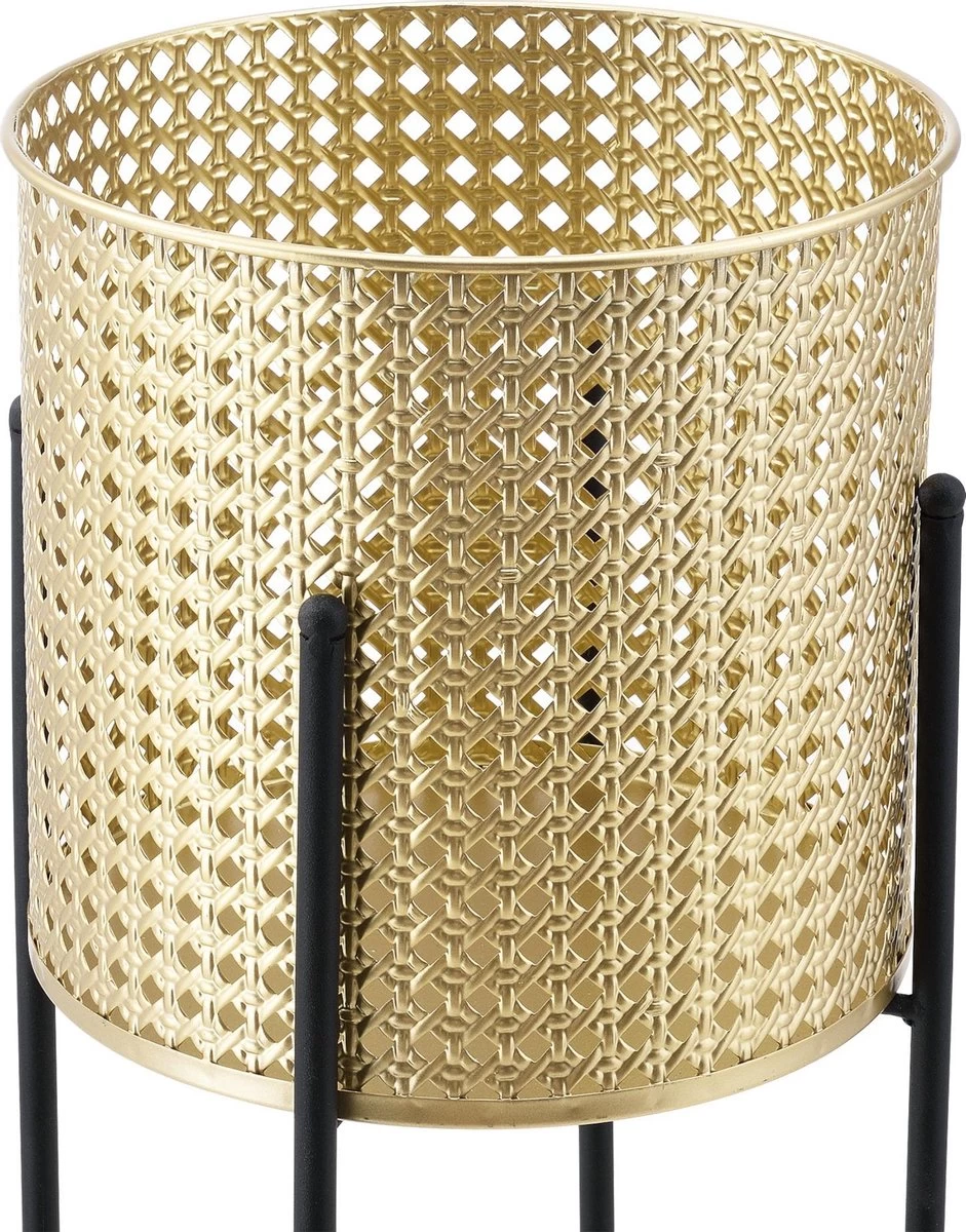 Bloempot Op Standaard Mol Set Van 2 Zwart En Goud 7 Bloempot Op Standaard Mol Set Van 2 Zwart En Goud - Afbeelding 7