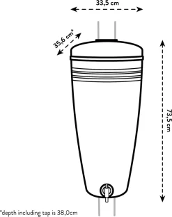 Elho Green Basics Rain Catcher 33 - Regenton Voor Balkonbuiten - Ø 33.5 X H 73.5 Cm - Grijs/Living Concrete -Tuin En Buiten 951x1200
