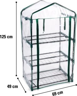 Kinzo Garden - Plastic Broeikas - 3 Verdiepingen - 69 X 49 X 125cm - Groen -Tuin En Buiten 963x1200